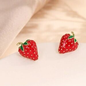 Strawberry Stud Earrings | Fruit Jewelry